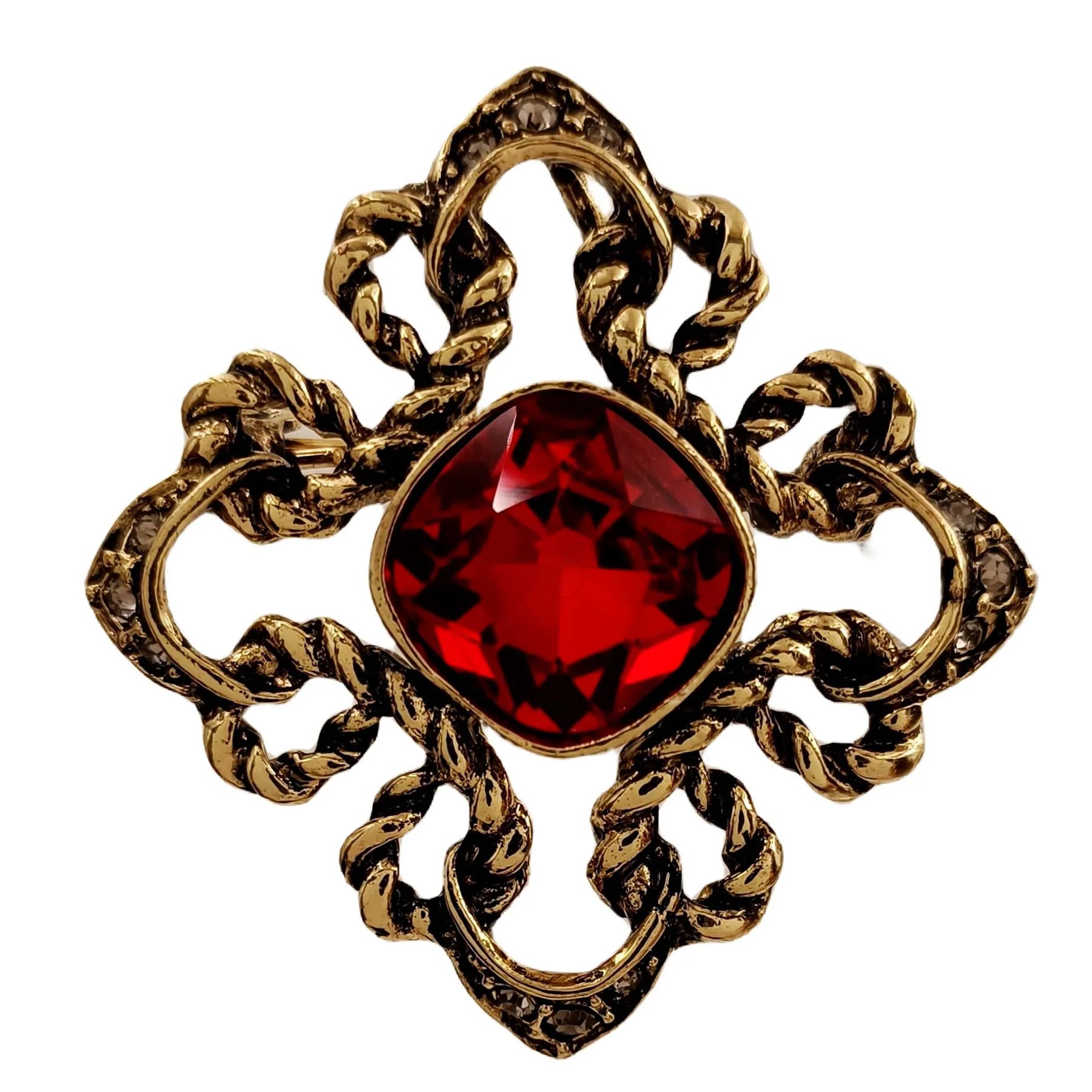 Red jewel deals brooch