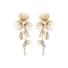 Load image into Gallery viewer, Stunning Gold Metallic Floral Cascading Tassel Earrings for Women Daily Wear
