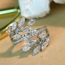 Load image into Gallery viewer, Greek Inspire Olive Branch and Leaf Wrap Rings with Marquise CZ Accent
