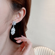 Load image into Gallery viewer, Fancy Stylish Layered Four-Petal Flower Drop Earrings
