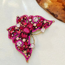 Load image into Gallery viewer, Stunning Super Large Hot Pink Rhinestone Butterfly Brooch Pin Vintage Insect Jewelry
