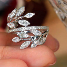 Load image into Gallery viewer, Greek Inspire Olive Branch and Leaf Wrap Rings with Marquise CZ Accent
