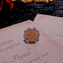 Load image into Gallery viewer, Fantastic Full Micro Pave CZ Yellow Flower Finger Rings for Women
