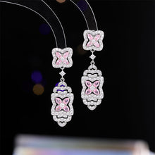 Load image into Gallery viewer, Fancy Stylish Layered Four-Petal Flower Drop Earrings
