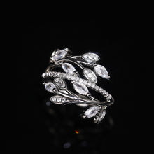 Load image into Gallery viewer, Greek Inspire Olive Branch and Leaf Wrap Rings with Marquise CZ Accent
