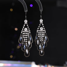 Load image into Gallery viewer, Bohemian Statement Feather Tassel Drop Earrings for Women Dressy
