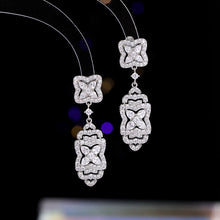 Load image into Gallery viewer, Fancy Stylish Layered Four-Petal Flower Drop Earrings
