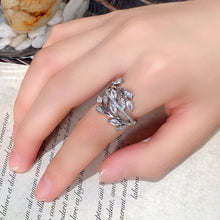 Load image into Gallery viewer, Greek Inspire Olive Branch and Leaf Wrap Rings with Marquise CZ Accent
