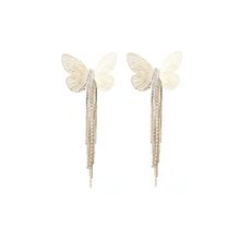 Load image into Gallery viewer, Chic Fashion Silver Metal Butterfly &amp; Long Tassel Earrings
