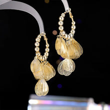 Load image into Gallery viewer, Chic Fashion Beads Hoop &amp; Floral Petal Tassel Earrings
