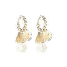 Load image into Gallery viewer, Chic Fashion Beads Hoop &amp; Floral Petal Tassel Earrings
