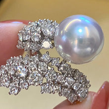 Load image into Gallery viewer, Chic Fashion CZ Shooting Star Pearl Adjustable Ring Elegant Wedding Guest Accessory
