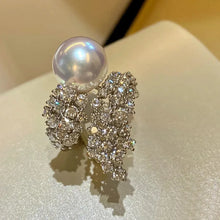 Load image into Gallery viewer, Chic Fashion CZ Shooting Star Pearl Adjustable Ring Elegant Wedding Guest Accessory
