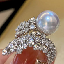 Load image into Gallery viewer, Chic Fashion CZ Shooting Star Pearl Adjustable Ring Elegant Wedding Guest Accessory
