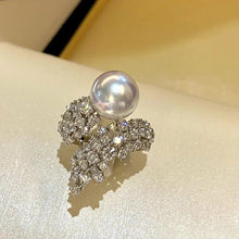 Load image into Gallery viewer, Chic Fashion CZ Shooting Star Pearl Adjustable Ring Elegant Wedding Guest Accessory
