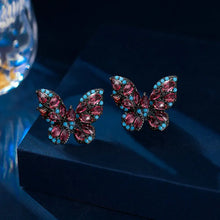 Load image into Gallery viewer, Chic Fashion Colored Cubic Zircon Butterfly Stud Earrings for Women Daily Wear
