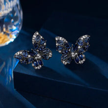 Load image into Gallery viewer, Chic Fashion Colored Cubic Zircon Butterfly Stud Earrings for Women Daily Wear
