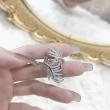 Load image into Gallery viewer, Chic Fashion Fulll Micro CZ Statement Wrapped Feather Cocktail Rings for Women Party
