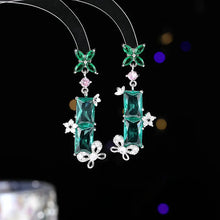 Load image into Gallery viewer, Chinese Traditional Design Green Bamboo Drop Earrings for Cheongsam HanFu Dressy Jewelry
