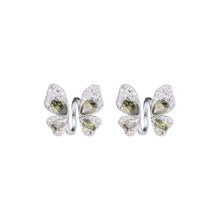 Load image into Gallery viewer, Deliciated Studded Green Pink Butterfly Post Earrings Summer Dressy Jewelry
