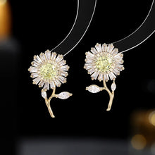 Load image into Gallery viewer, Delightful Short Stem Leaf Yellow Daisy Flower Stud Earrings Summer Wear Jewelry
