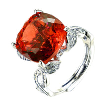 Load image into Gallery viewer, Brilliant Faceted Cut Blood Red Cubic Zircon Stone Cocktail Rings with Twisted Band
