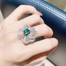 Load image into Gallery viewer, Fantastic Tiered Bloom Enamel Green Orchid Flower Cocktail Rings for Women Formal Party
