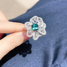 Load image into Gallery viewer, Fantastic Tiered Bloom Enamel Green Orchid Flower Cocktail Rings for Women Formal Party
