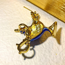 Load image into Gallery viewer, Gorgeous Aladdin Blue Magic Oil Lamp Enamel Brooch Pin Costume Jewelry
