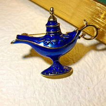 Load image into Gallery viewer, Gorgeous Aladdin Blue Magic Oil Lamp Enamel Brooch Pin Costume Jewelry
