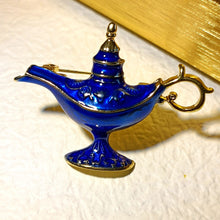 Load image into Gallery viewer, Gorgeous Aladdin Blue Magic Oil Lamp Enamel Brooch Pin Costume Jewelry
