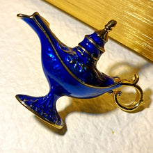 Load image into Gallery viewer, Gorgeous Aladdin Blue Magic Oil Lamp Enamel Brooch Pin Costume Jewelry
