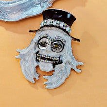 Load image into Gallery viewer, Punk Style Enamel Wear Hat Skull Skeleton Brooches Halloween Festival Jewelry
