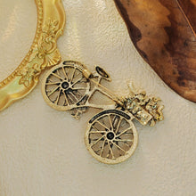 Load image into Gallery viewer, Cheerful Colorful Crystal Bicycle Pin Brooch with Full Flower Basket
