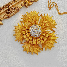 Load image into Gallery viewer, Retro Gold Flower Brooch with Texture and Layered Petal
