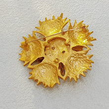 Load image into Gallery viewer, Retro Gold Flower Brooch with Texture and Layered Petal
