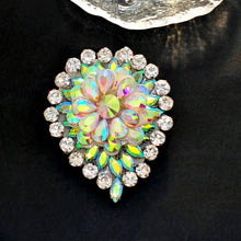 Load image into Gallery viewer, Brilliant Aurora Borealis Round Teardrop Brooch Pin Wedding Accessory
