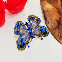 Load image into Gallery viewer, Gorgeous Blue Crystal and Enamel Butterfly Broach Pin Bug Unisex Jewelry
