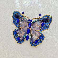 Load image into Gallery viewer, Gorgeous Blue Crystal and Enamel Butterfly Broach Pin Bug Unisex Jewelry
