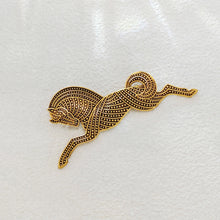 Load image into Gallery viewer, Celtic Vintage Brass Metallic Gallop Horse Brooch Pin Unisex Running Animal Jewelry
