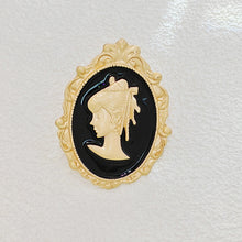 Load image into Gallery viewer, 1920s-style Left-facing Cameo Silhouette Brooch Lady Pin Costume Jewelry
