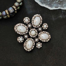 Load image into Gallery viewer, Baroque Vintage Imitated Pearl Cross Brooch Pin Elegancy Jewelry
