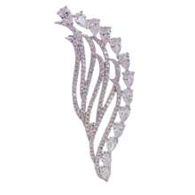 Load image into Gallery viewer, Jewelblings Delicate Pear Shaped Stone Hemmed Clear White Fern Leaf Brooches Pins Formal Suit Jewelry for Mother&#39;s Day Birthday Anniversary
