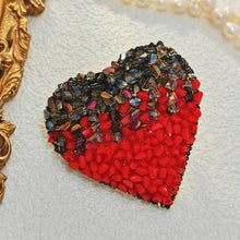 Load image into Gallery viewer, Gorgeous Valentines Red Heart Brooch Pin with AB Accent Rhinestone Jewelry
