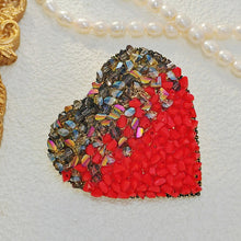 Load image into Gallery viewer, Gorgeous Valentines Red Heart Brooch Pin with AB Accent Rhinestone Jewelry
