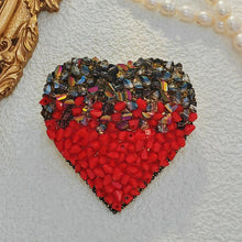 Load image into Gallery viewer, Gorgeous Valentines Red Heart Brooch Pin with AB Accent Rhinestone Jewelry
