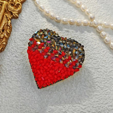 Load image into Gallery viewer, Gorgeous Valentines Red Heart Brooch Pin with AB Accent Rhinestone Jewelry
