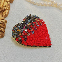 Load image into Gallery viewer, Gorgeous Valentines Red Heart Brooch Pin with AB Accent Rhinestone Jewelry
