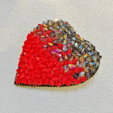 Load image into Gallery viewer, Gorgeous Valentines Red Heart Brooch Pin with AB Accent Rhinestone Jewelry
