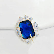 Load image into Gallery viewer, Stunning Cluster Stylish Blue Stone Art Deco Collar Pin Lapel Accessory
